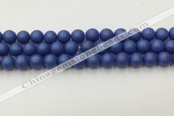 CSB2573 15.5 inches 10mm round matte wrinkled shell pearl beads