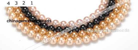 CSB27 16 inches 8mm round shell pearl beads Wholesale