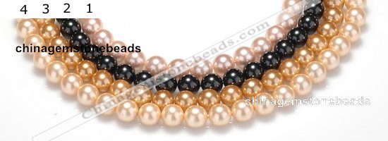 CSB28 16 inches 10mm round shell pearl beads Wholesale