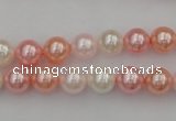 CSB302 15.5 inches 8mm round mixed color shell pearl beads