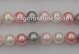 CSB303 15.5 inches 8mm round mixed color shell pearl beads