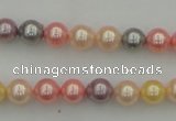 CSB304 15.5 inches 8mm round mixed color shell pearl beads