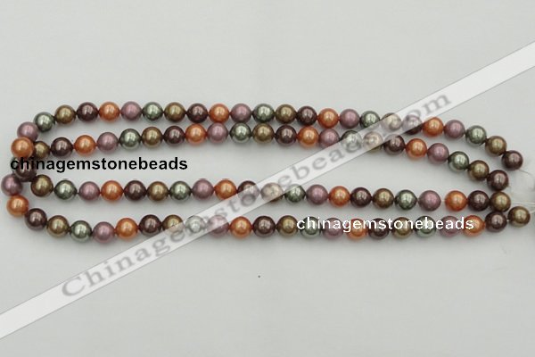 CSB312 15.5 inches 8mm round mixed color shell pearl beads