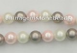 CSB313 15.5 inches 8mm round mixed color shell pearl beads