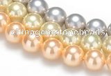 CSB32 16 inches 8mm round shell pearl beads Wholesale