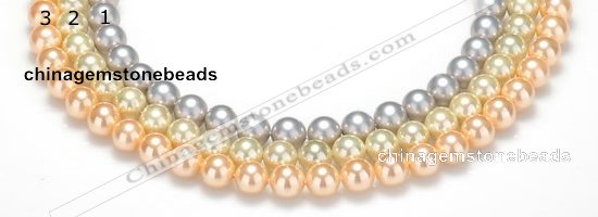 CSB32 16 inches 8mm round shell pearl beads Wholesale