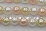 CSB320 15.5 inches 10mm round mixed color shell pearl beads