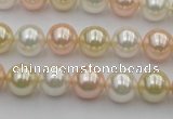 CSB320 15.5 inches 10mm round mixed color shell pearl beads