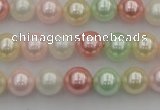 CSB322 15.5 inches 10mm round mixed color shell pearl beads