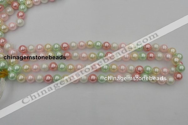 CSB322 15.5 inches 10mm round mixed color shell pearl beads