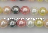 CSB323 15.5 inches 10mm round mixed color shell pearl beads