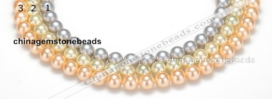 CSB33 16 inches 10mm round shell pearl beads Wholesale