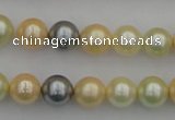 CSB333 15.5 inches 10mm round mixed color shell pearl beads