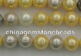 CSB334 15.5 inches 10mm round mixed color shell pearl beads