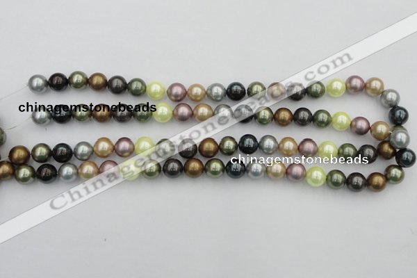 CSB339 15.5 inches 10mm round mixed color shell pearl beads