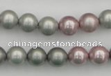 CSB341 15.5 inches 10mm round mixed color shell pearl beads