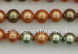 CSB343 15.5 inches 10mm round mixed color shell pearl beads