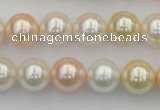 CSB350 15.5 inches 12mm round mixed color shell pearl beads