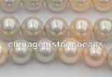 CSB351 15.5 inches 12mm round mixed color shell pearl beads