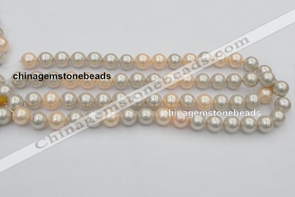 CSB351 15.5 inches 12mm round mixed color shell pearl beads