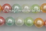 CSB353 15.5 inches 12mm round mixed color shell pearl beads