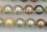 CSB359 15.5 inches 12mm round mixed color shell pearl beads