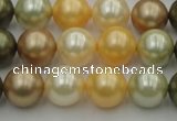 CSB360 15.5 inches 12mm round mixed color shell pearl beads