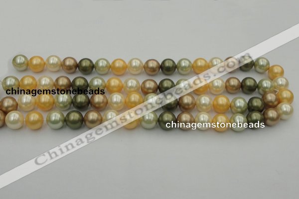 CSB360 15.5 inches 12mm round mixed color shell pearl beads