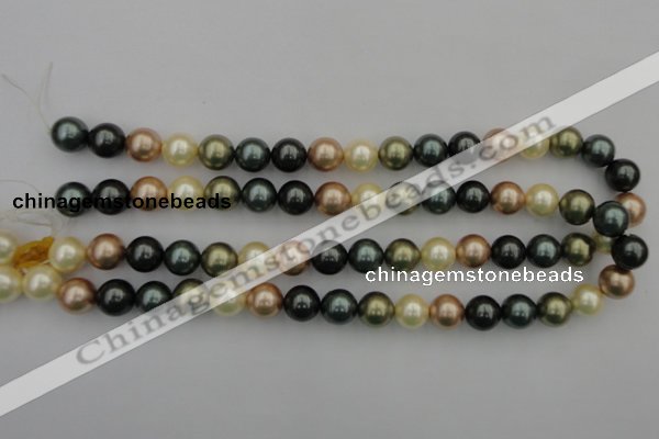 CSB361 15.5 inches 12mm round mixed color shell pearl beads