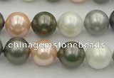 CSB363 15.5 inches 12mm round mixed color shell pearl beads