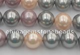 CSB365 15.5 inches 12mm round mixed color shell pearl beads