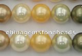 CSB373 15.5 inches 14mm round mixed color shell pearl beads