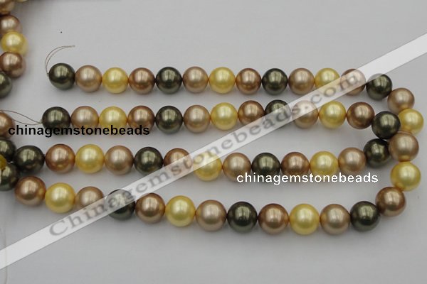 CSB375 15.5 inches 14mm round mixed color shell pearl beads