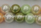 CSB379 15.5 inches 14mm round mixed color shell pearl beads