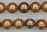 CSB387 15.5 inches 14mm round mixed color shell pearl beads