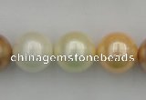 CSB392 15.5 inches 16mm round mixed color shell pearl beads