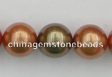 CSB397 15.5 inches 16mm round mixed color shell pearl beads