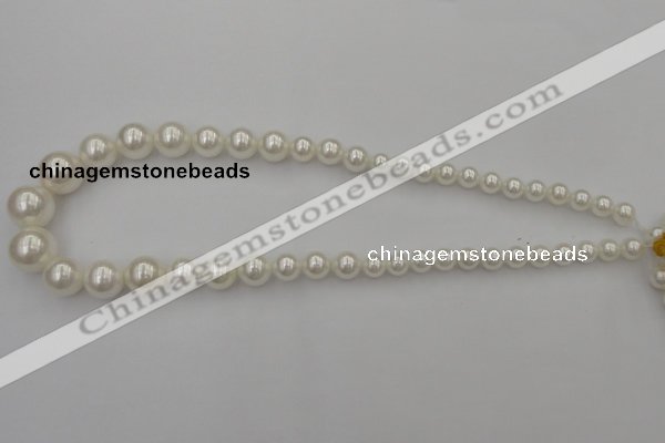 CSB400 15.5 inches 8mm - 16mm round shell pearl beads