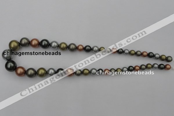 CSB410 15.5 inches 8mm - 16mm round mixed color shell pearl beads