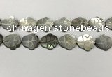 CSB4110 15.5 inches 15*20mm carved flower abalone shell beads