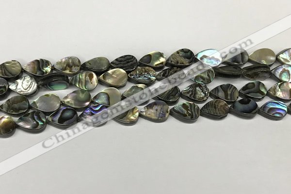 CSB4135 15.5 inches 8*12mm flat teardrop abalone shell beads