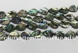 CSB4138 15.5 inches 13*18mm flat teardrop abalone shell beads