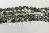 CSB4168 15.5 inches 8mm coin abalone shell beads wholesale