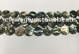 CSB4171 15.5 inches 14*14mm coin abalone shell beads wholesale