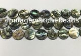 CSB4173 15.5 inches 18*18mm coin abalone shell beads wholesale