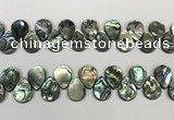 CSB4183 Top drilled 13*18mm flat teardrop balone shell beads