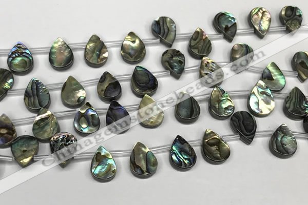 CSB4186 Top drilled 10*14mm flat teardrop balone shell beads