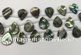 CSB4189 Top drilled 15*20mm flat teardrop balone shell beads