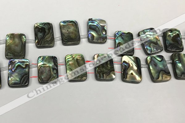 CSB4192 Top drilled 13*18mm rectangle double drilled balone shell beads