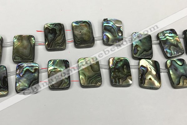 CSB4193 Top drilled 15*20mm rectangle double drilled balone shell beads
